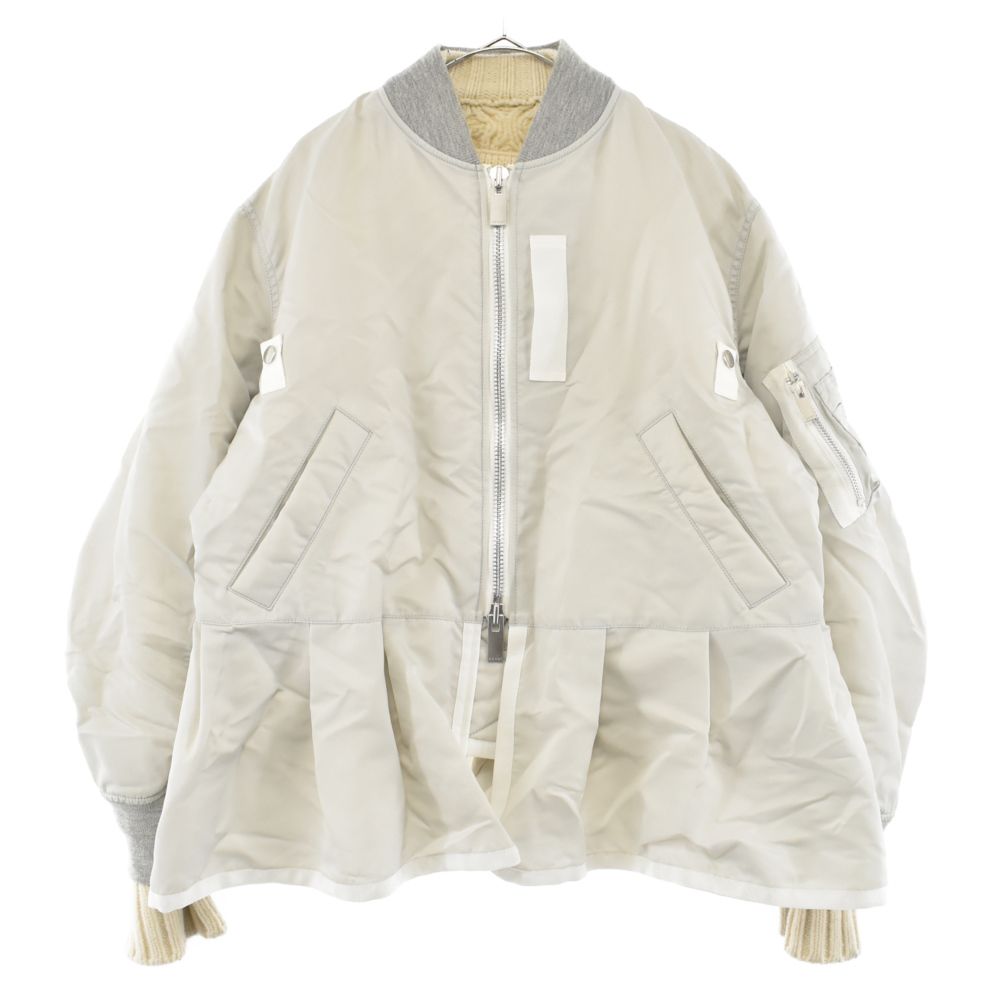 sacai - sacai　 21AW レイヤードニットナイロンジャケットMA-1 Sacai (サカイ) 21AW レイヤードニット ナイロンジャケット MA-1