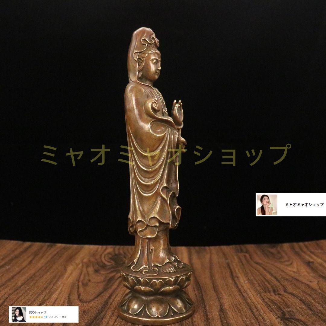 仏教美術 仏像 観音菩薩様 小仏像 銅製 銅器 - メルカリ