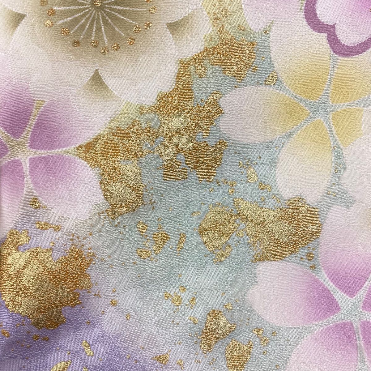 振袖 身丈162.5cm 裄丈68.5cm L 袷 袋帯フルセット 桜 牡丹 金糸