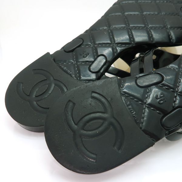 美品　CHANEL シャネル カメリア トングサンダル 37 ラバーココマーク 美品 CHANEL シャネル カメリア トングサンダル 37 ラバーココ