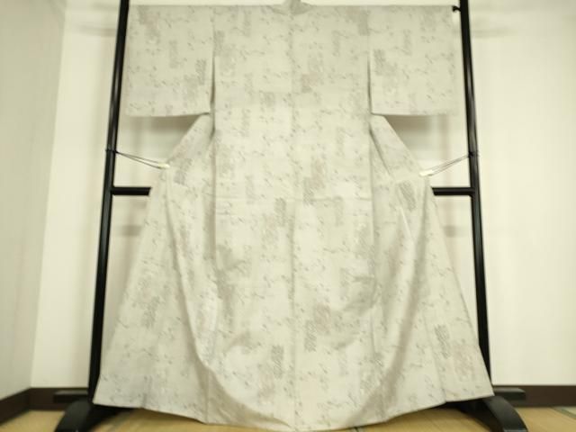 平和屋着物▽上質な紬　単衣　洋花唐草文　やまと誂製　正絹　逸品　DAAS0448az 平和屋着物▽上質な紬 単衣 洋花唐草文 やまと誂製 正絹 逸品