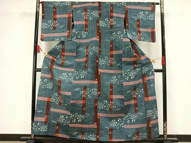 平和屋着物▽上質な紬　単衣　草花文　正絹　逸品　AAAW1494fy 平和屋着物▽上質な紬 単衣 草花文 正絹 逸品 AAAW1494fy - メルカリ