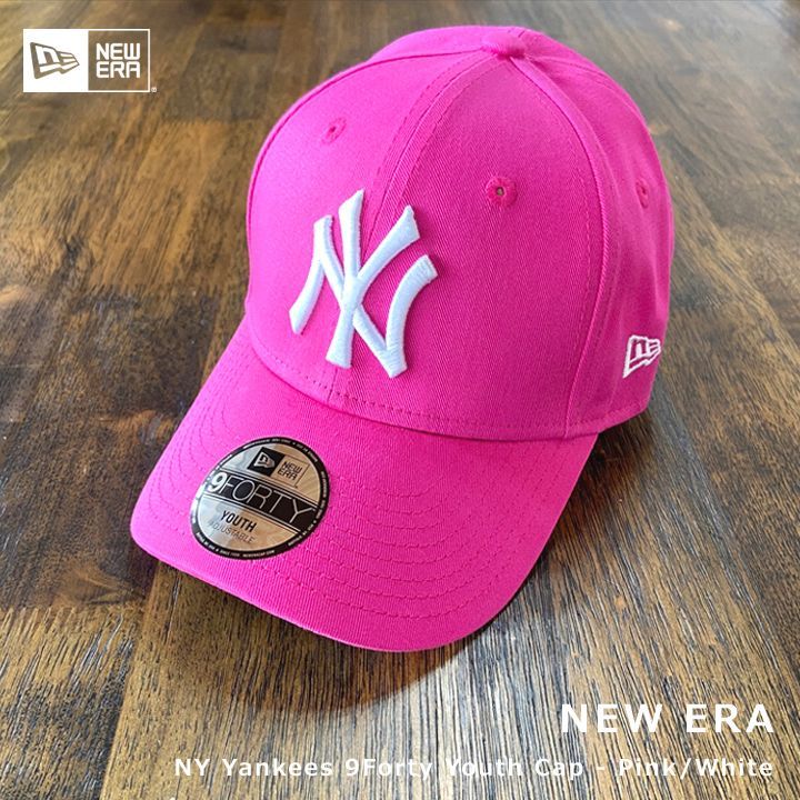 52-56cmで調整可】New Era☆NY Yankees 9Forty Youth CAP ピンク