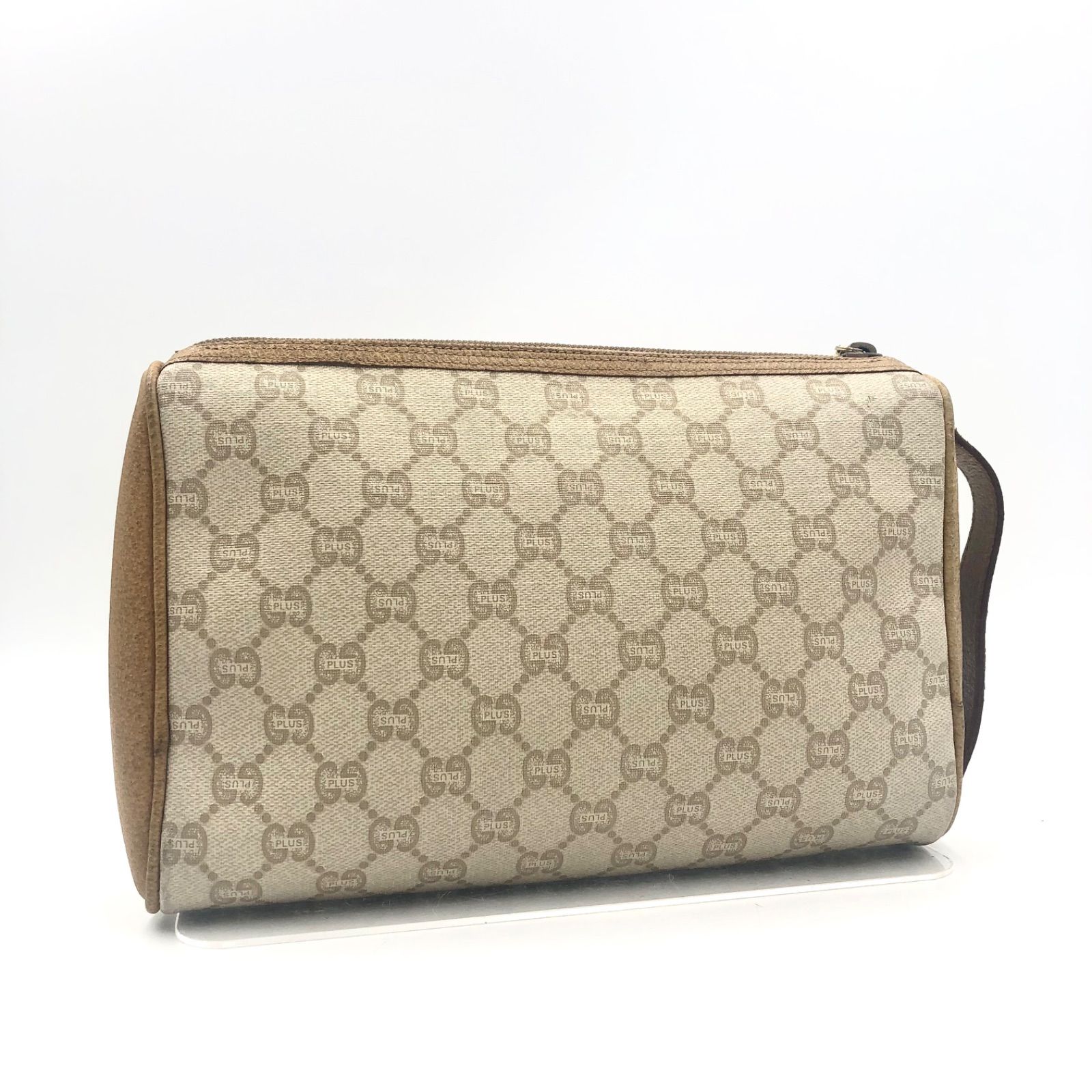 【美品】グッチ クラッチバッグ グッチプラス GG柄 セカンドバッグ オールド グッチプラス GUCCI PLUS オールドグッチ GG柄 ベージュ PVC