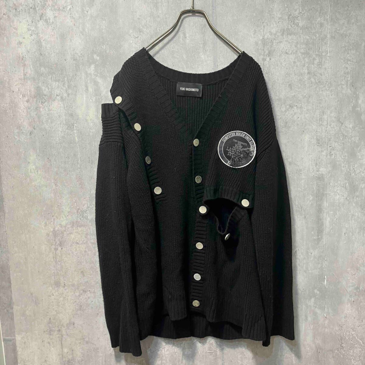 YUKI HASHIMOTO CONSTRUCTOR PATCHED CARDIGAN BLACK 変形