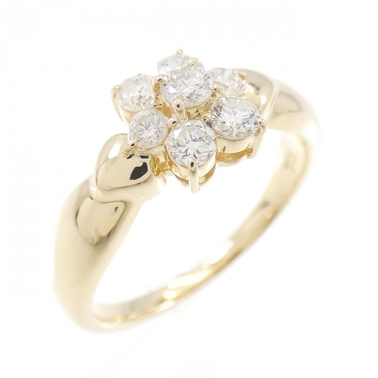 K18YG フラワー ダイヤモンド リング 0.31CT - メルカリ 