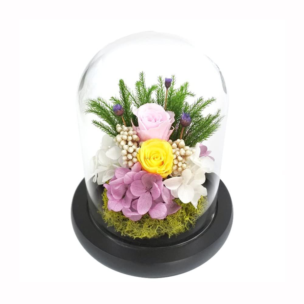 特価商品スープSoup プリザーブドフラワー仏花 お供え花 お仏壇用 ガラスドームアレンジメント C25523 桃香（ももか）プリザーブドフラワー仏花