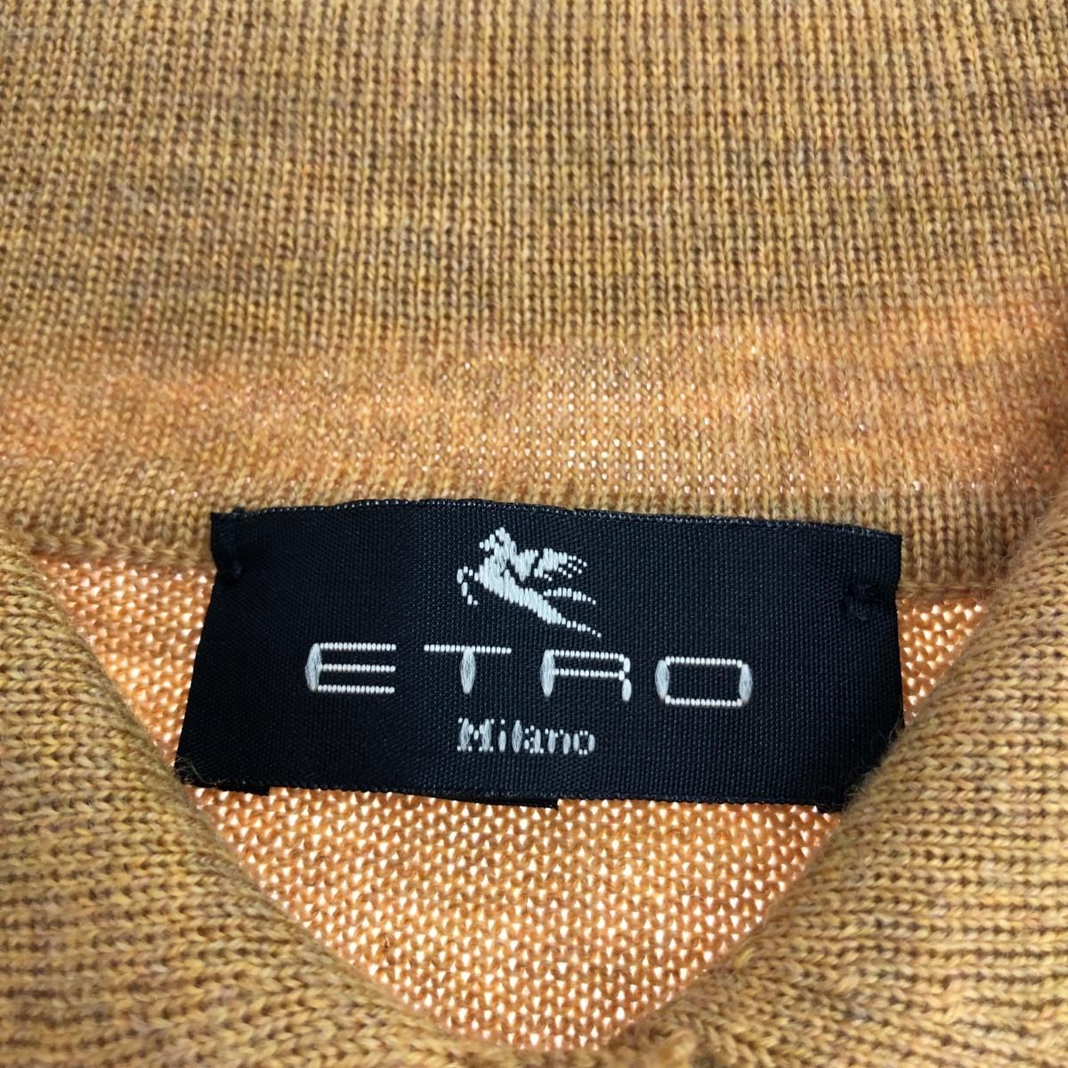 ETRO エトロ 長袖 カーディガン 良好 サイズ:40  イエロー シルクウール レディース  トップス ペイズリー ニット 良好 ETRO エトロ 長袖 カーディガン サイズ:40 イエロー シルク