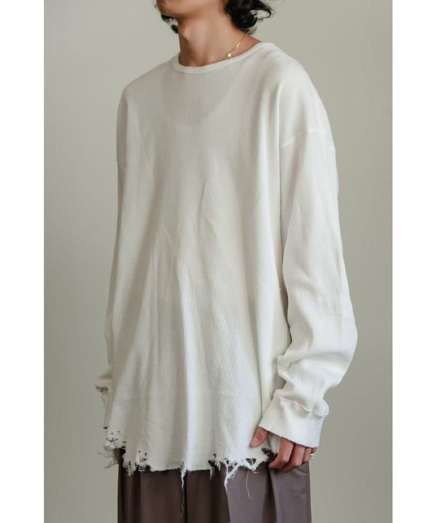 新品 大人気 アンセルム DAMAGE WAFFLE CREW LS T-SHIRT 白 - メルカリ