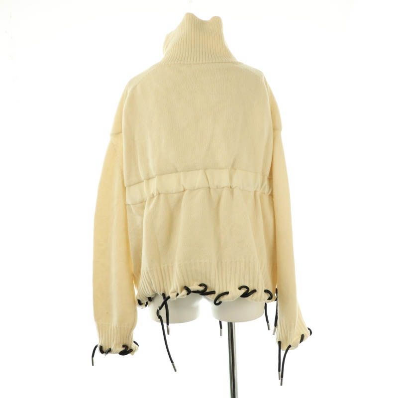 サカイ sacai タートルネック ニット セーター プルオーバー ウール 2 アイボリー 黒 22-06414 /CX ■OS レディース サカイ sacai タートルネック ニット セーター プルオーバー