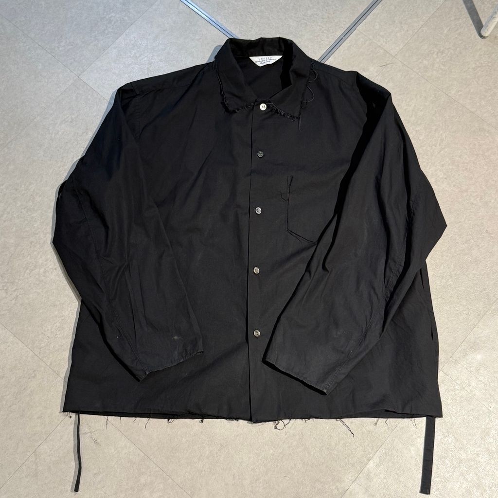 UN アンユーズド 18SS Cut Off Shirt Jacket 長袖シャツ US1391 ブラック size 2 表参道A06