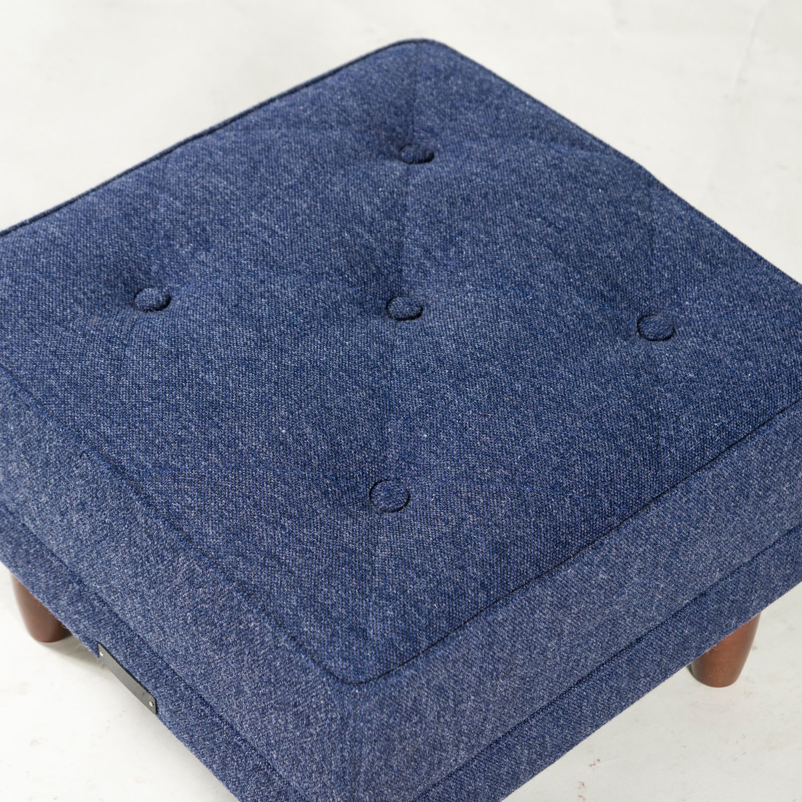 ◇美品◇カリモク60 オットマン タープブルー デニム風 カジュアル