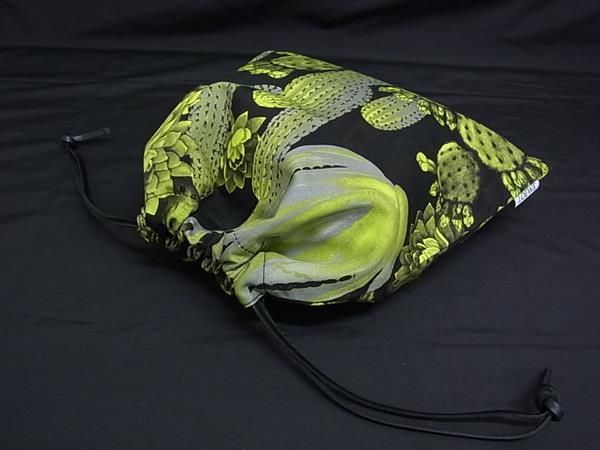 美品 ロエベ 巾着バック ドローストリングポーチ ストライプ マルチ