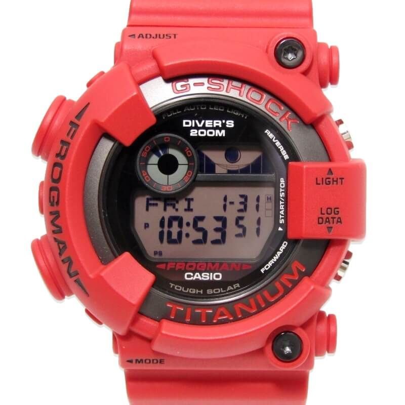 美品 CASIO G-SHOCK Gショック GW-8230NT-4JR FROGMAN 30周年記念 フロッグマン 復刻 赤蛙 タフソーラー 30th  デジタル レッド 28009301
