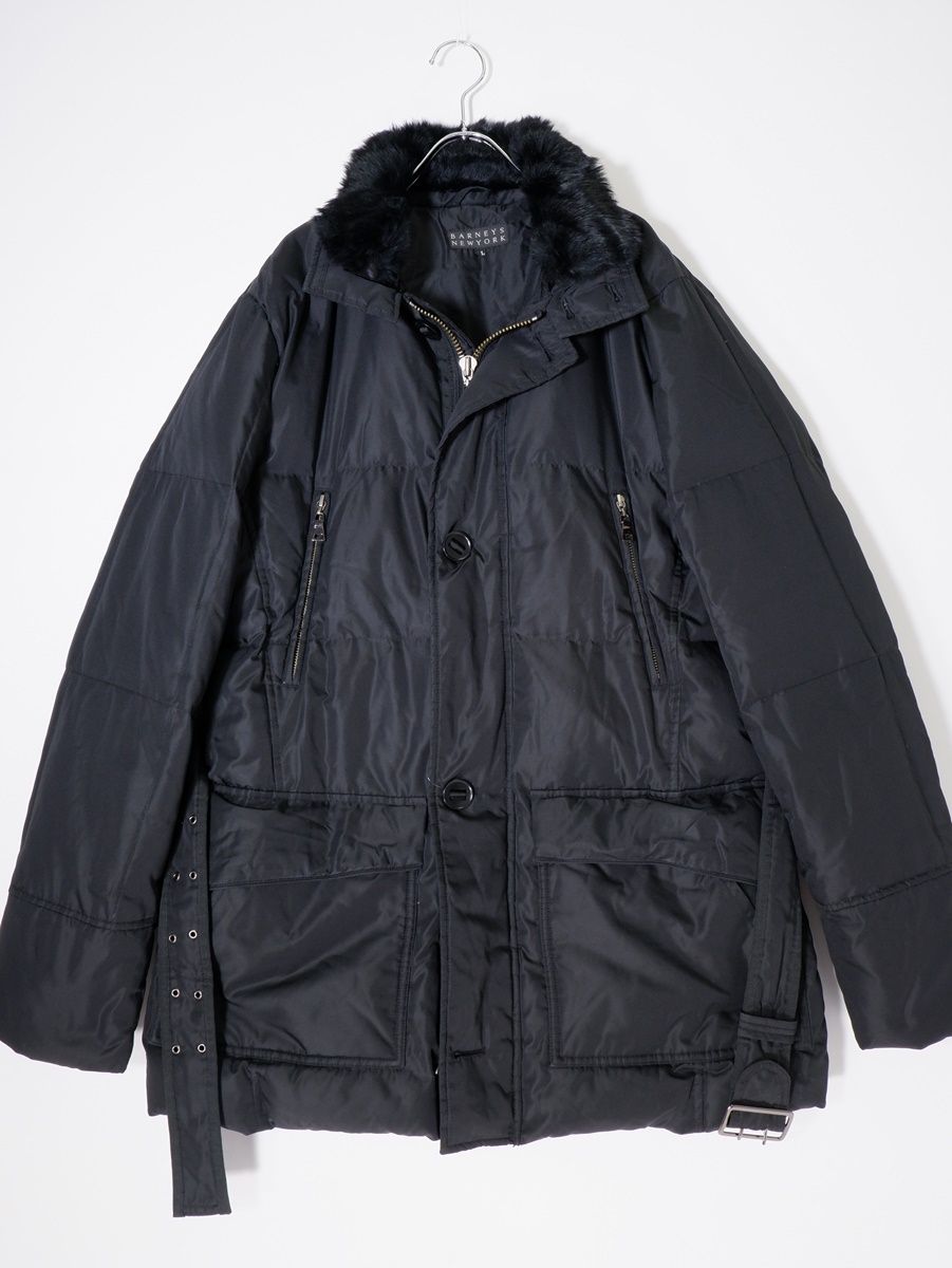 BARNEYS NEWYORKバーニーズ ニューヨーク メンズ大きいサイズ 襟ファー付きフィールドダウンジャケット コート【XL】【MCTA76548】