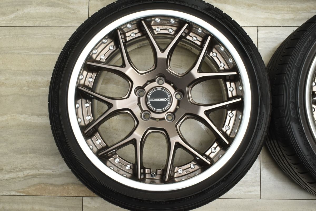 【美品 2ピース】WEDSマーベリック 1307M 18in 8.5J +38 PCD114.3 2021年製 ダンロップ 225/40R18 GRヤリス GRカローラ シビック 即納可能