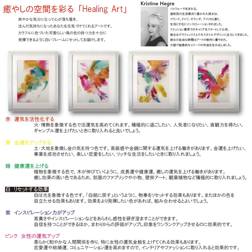 絵画 クリスティーン・ヘグレ Paradise Parrot-Glide インテリア カラフル 鳥 玄関 廊下 壁飾り 額付き アート アートフレーム オフィス モデルルーム 会議室 応接室 LLサイズ