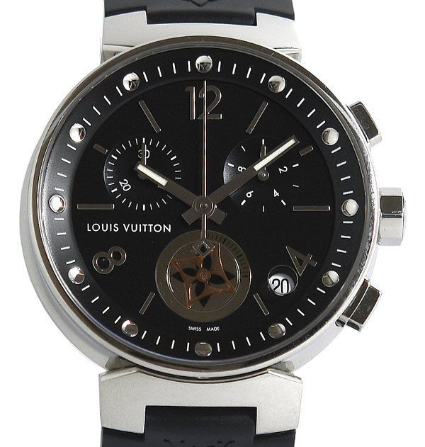 箱保付 LOUIS VUITTON ルイヴィトン タンブール ムーンスターGM Q8D11 クロノグラフ クォーツ メンズ