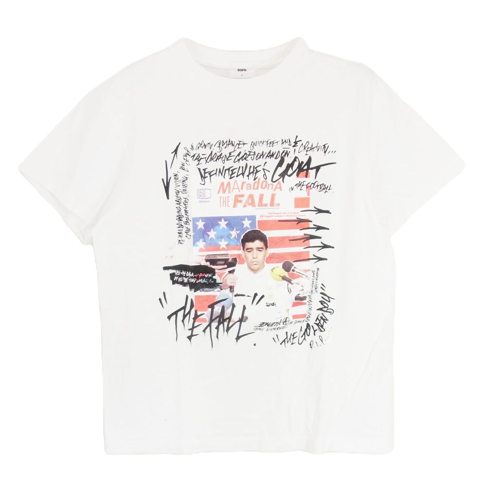 SOPH ソフ 22AW SOPH-222103 DAZN with YOICHIRO UCHIDA SOPH.MARADONA THE FALL TEE マラドーナ Tシャツ ホワイト系 S【中古】