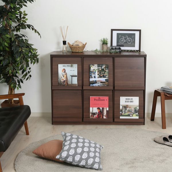 ディスプレイラック 約120cm幅 MBR ミディアムブラウン 組立品 代引不可 MARWIL-DEMENAGEMENTS_CH