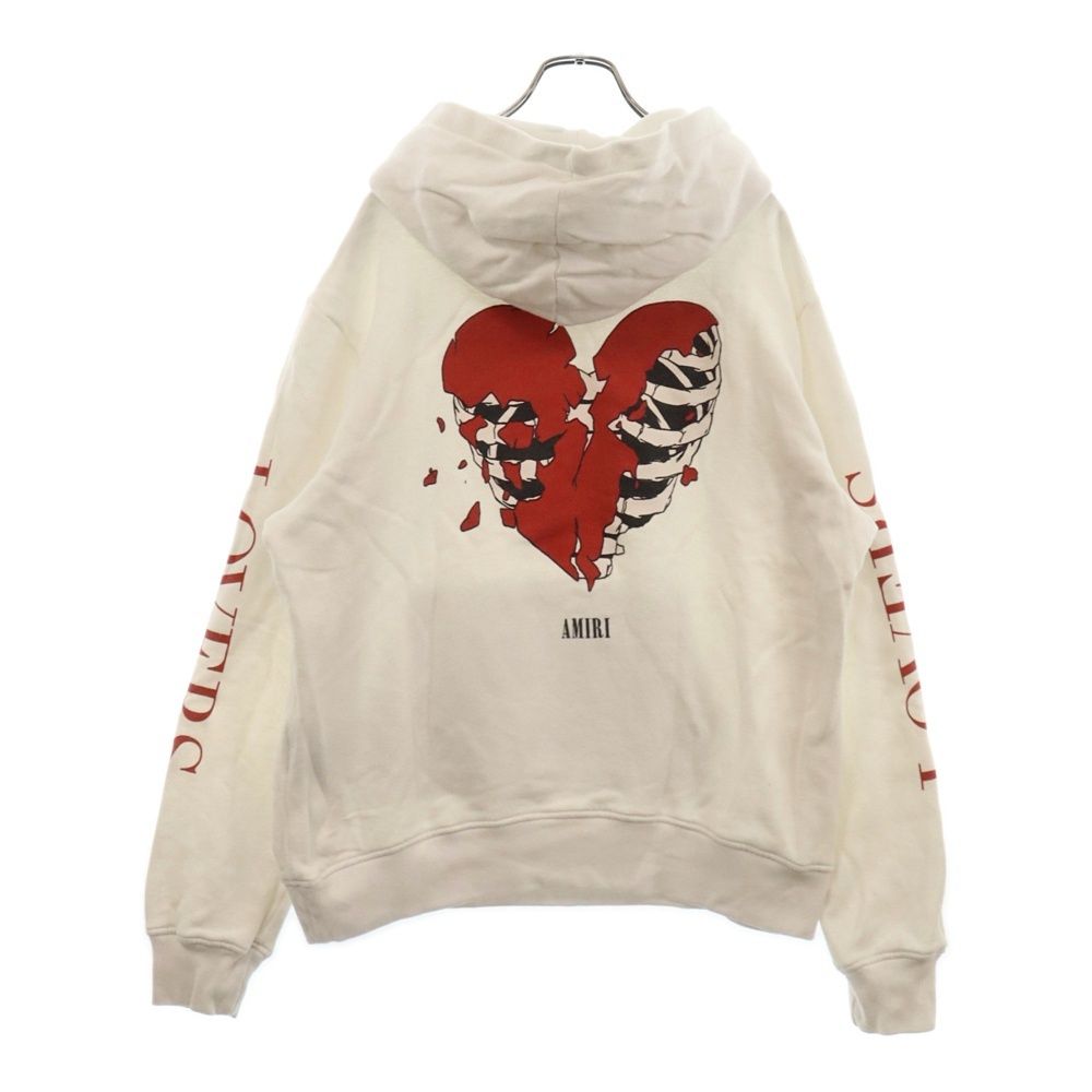 AMIRI (アミリ) LOVERS PULLOUER HOODIE ラヴァーズ バックプリント フーデッド プルオーバー スウェット パーカー ホワイト