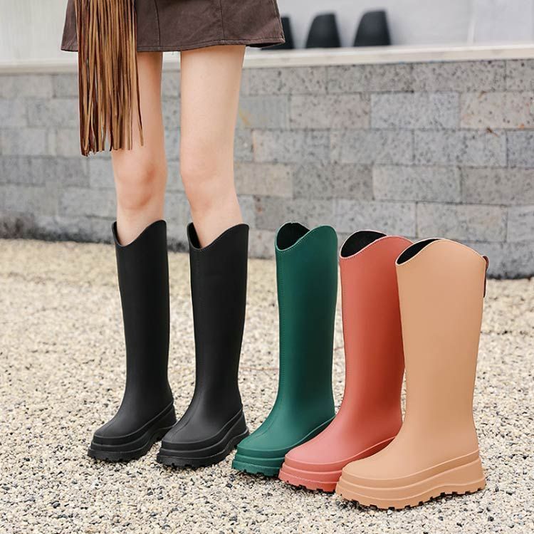 ロングレインブーツ レディース ブーツ レインシューズ 長靴 雨靴 ロングブーツ 厚底 靴 完全防水 ロング丈 雨 梅雨対策 台風対策 アウトドア 防滑 きれいめ 通勤 通学 園芸 作業 ガ sam 1387
