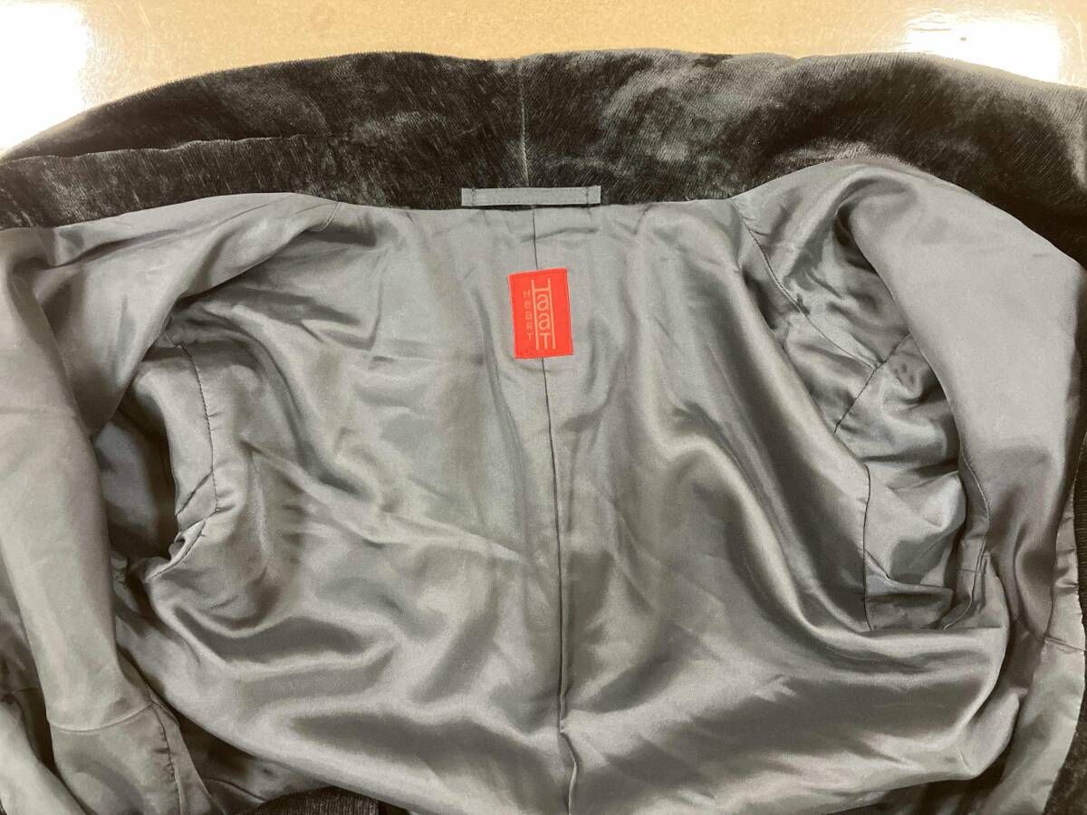 ISSEY MIYAKE イッセイミヤケhaaT Heart 糸瓜襟ジャケット ベロアジャケット ジャケット 黒 2 GULLKHAN_COM