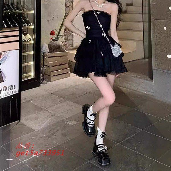 ケーキワンピース 2025年夏 レディースウェア ウエストを引き締め セクシー スカートショート丈 get5a733951