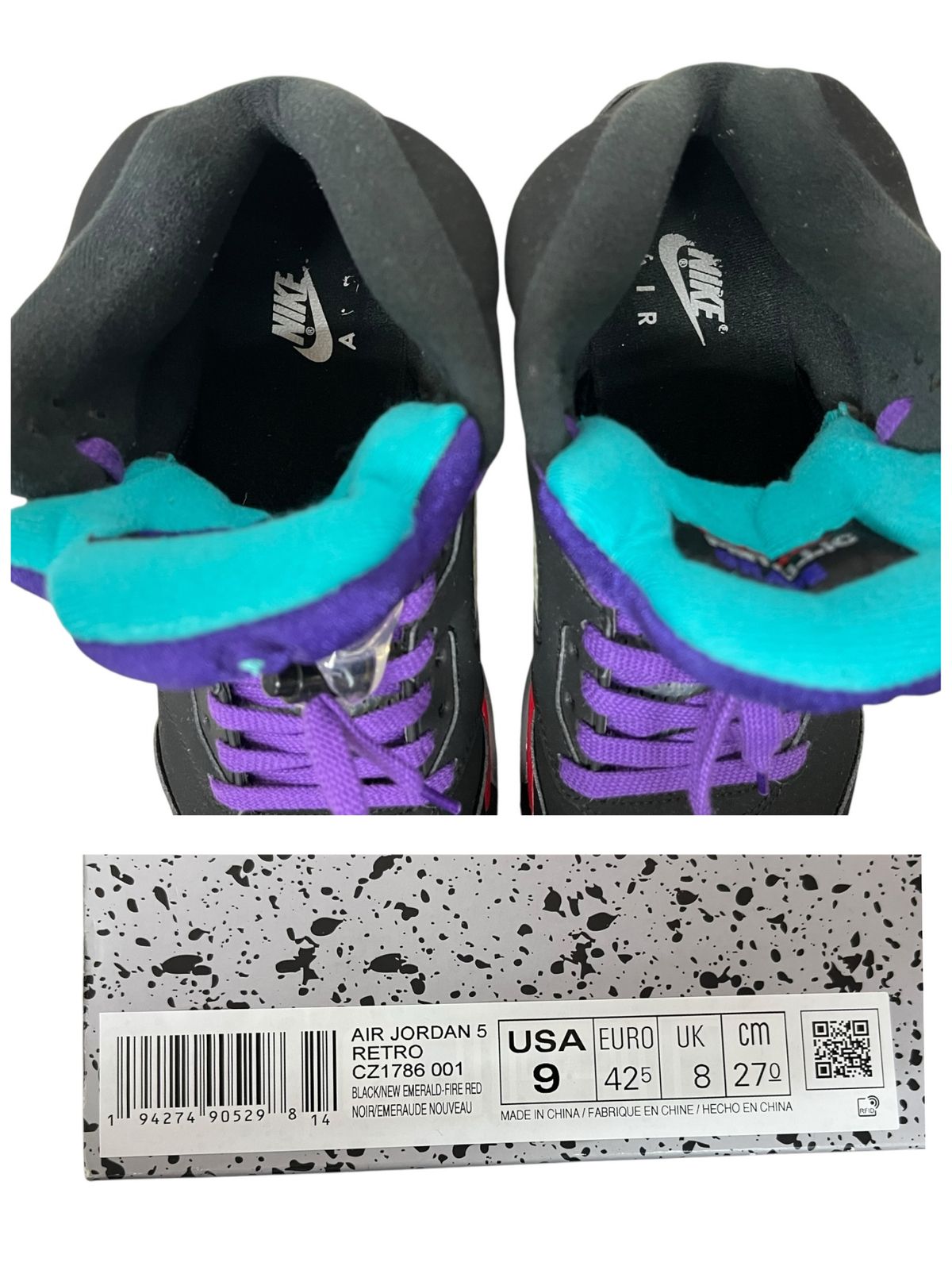 極美品 ナイキ CZ1786-001 エアジョーダン5 レトロ トップ3 27㎝ Nike Air Jordan 5 Retro 