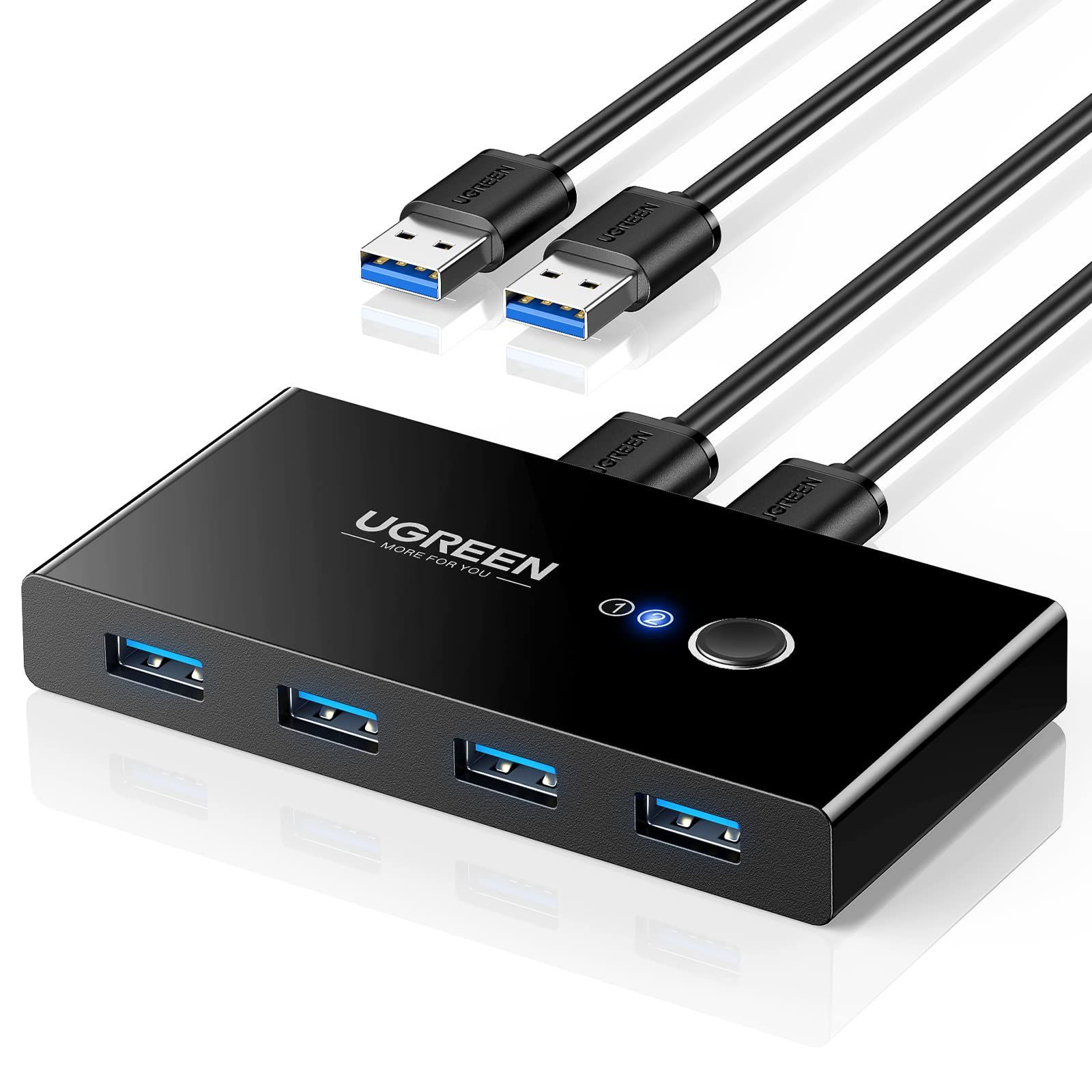 【人気商品】(附属品) 1.5m USBケーブル×2 切り替え機 プリンタ プリンタ (パソコン2:USB機器4) 手動切替器 ハブなどを切替 ...