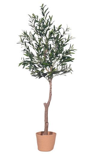 HAIHONGオリーブの人工植物観葉植物フェイク、地中海オリーブの置物を高シミュレーションし、本物の果実が四季折々に青々としたシルクプリントの葉を持ち、植物の北欧風ホーム美学ホ…