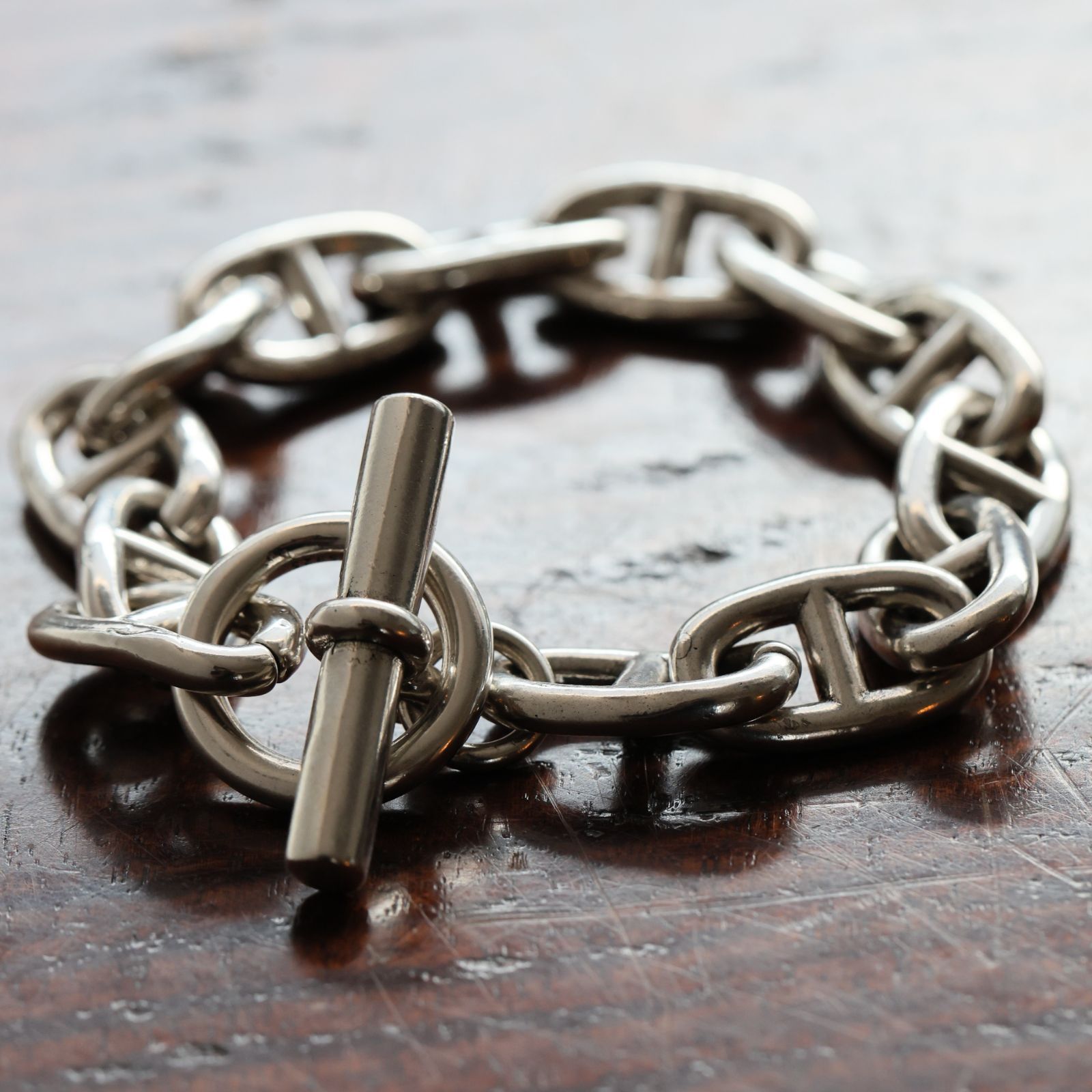 メキシカン VINTAGE ブレスレット アンカーチェーン S925刻印 シルバー