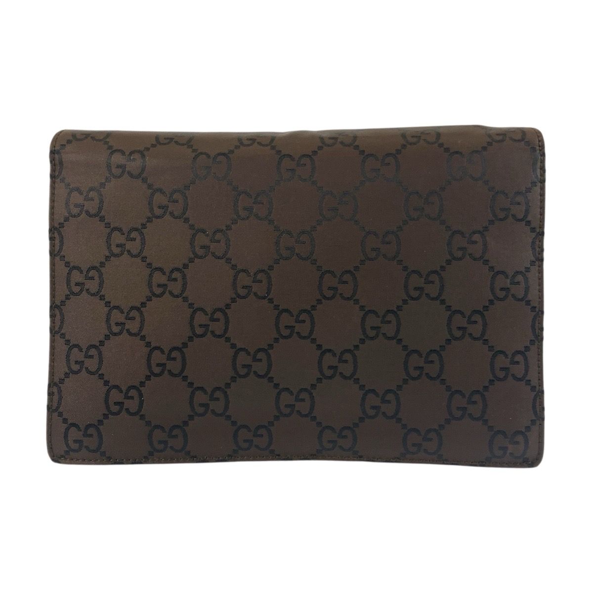 GUCCI グッチ GG柄 ブラウン シルバー金具 ナイロン 018 1600