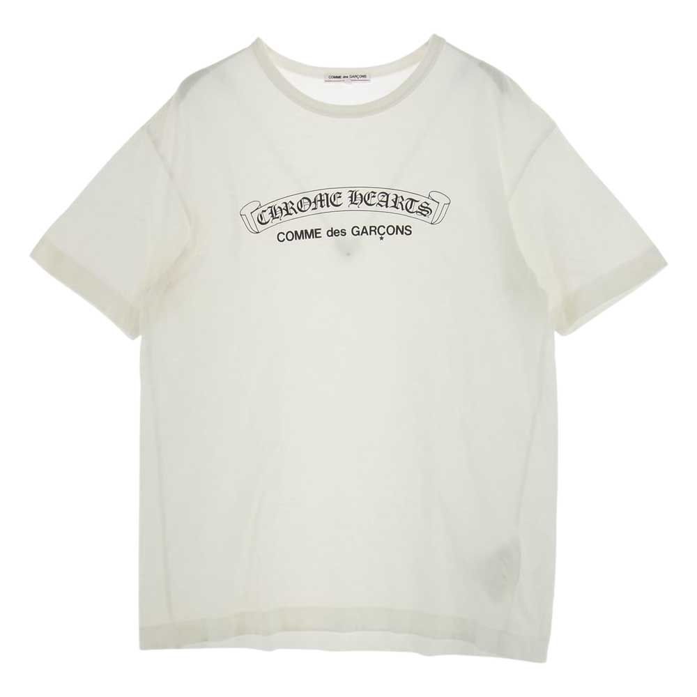 サイズLカラーホワイトクロムハーツ Chrome HeartsネックロゴプリントTシャツ