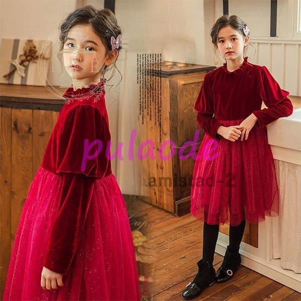 子供服 女の子 ワンピース ドレス 子供ドレス 長袖 秋 結婚式 冬服 女子 小学校 卒業 [KAPE1] 女の子 ワンピース 花柄 キッズ ドレス 長袖 チュニック 発表会 演奏会 結婚式 シフォン かわいい 通園 通学