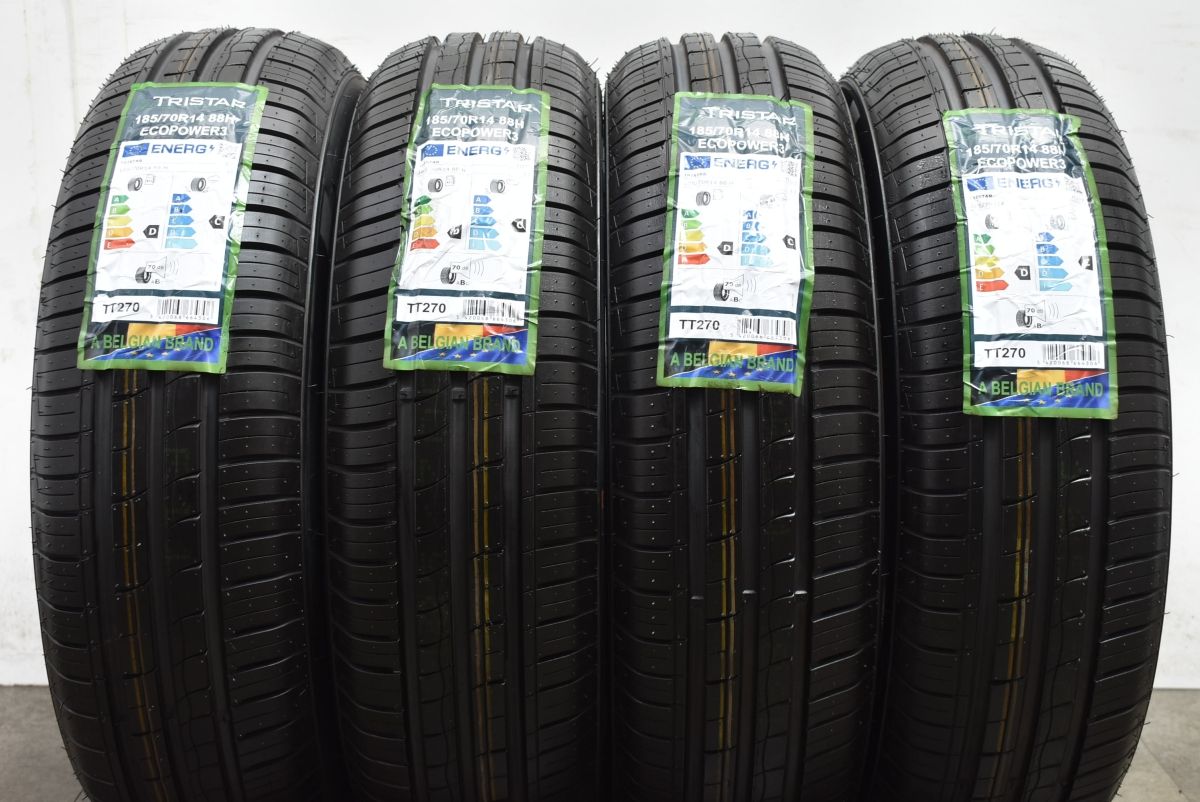 2022年製 未走行 バリ溝】185/70R14 4本 トライスター エコパワー3 