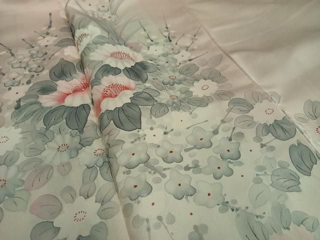 平和屋着物○訪問着 手描き 草花文 正絹 逸品 未使用 AAAY0286zg