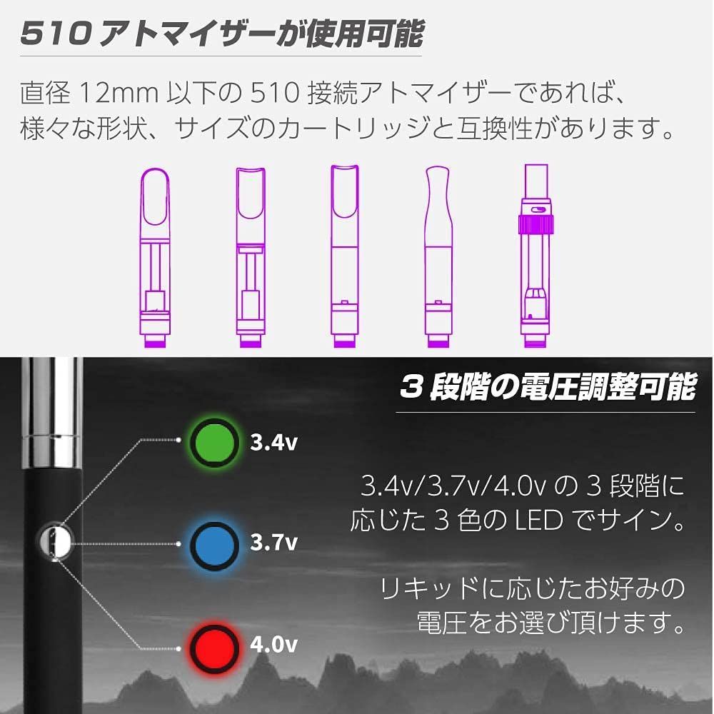 新品 Airistech airis V2.0 電子タバコ バッテリー アイリス 510