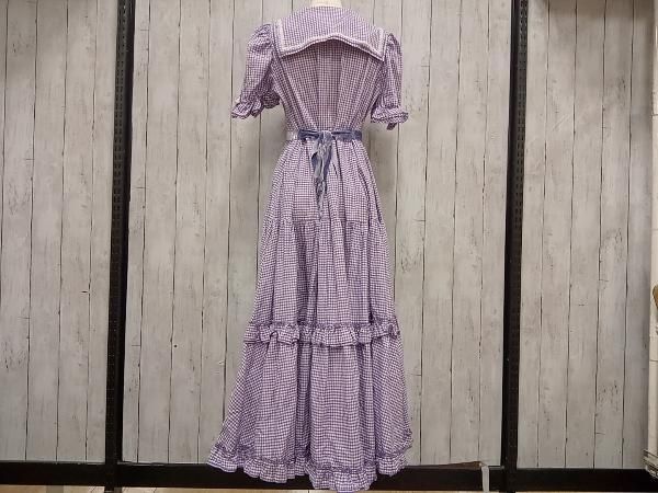 新品　Maria pipi マリアピピ　ギンガムチェック ロングワンピース Maria pipi/マリアピピ/半袖ワンピース/パープル/ギンガム
