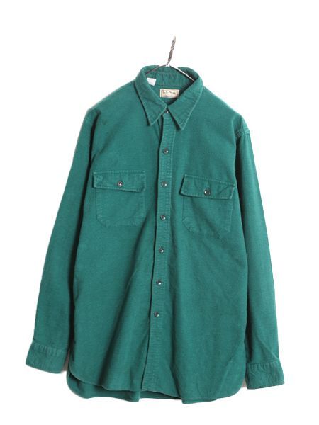 80年代　LLbean コットンシャモア　ネルシャツ　エルエルビーン　アメリカ製 L.L.Bean - 80年代 LLbeanエルエルビーン コットンシャモア