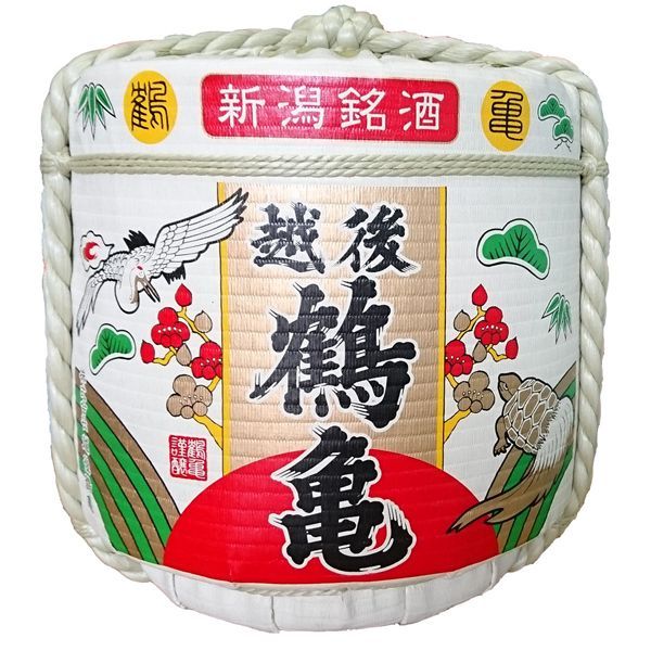 飾り樽 越後鶴亀 Ecjigotsurukame 2斗樽 36Lsize(M size) ディスプレイ樽 Japanese sake decorative barrel.
