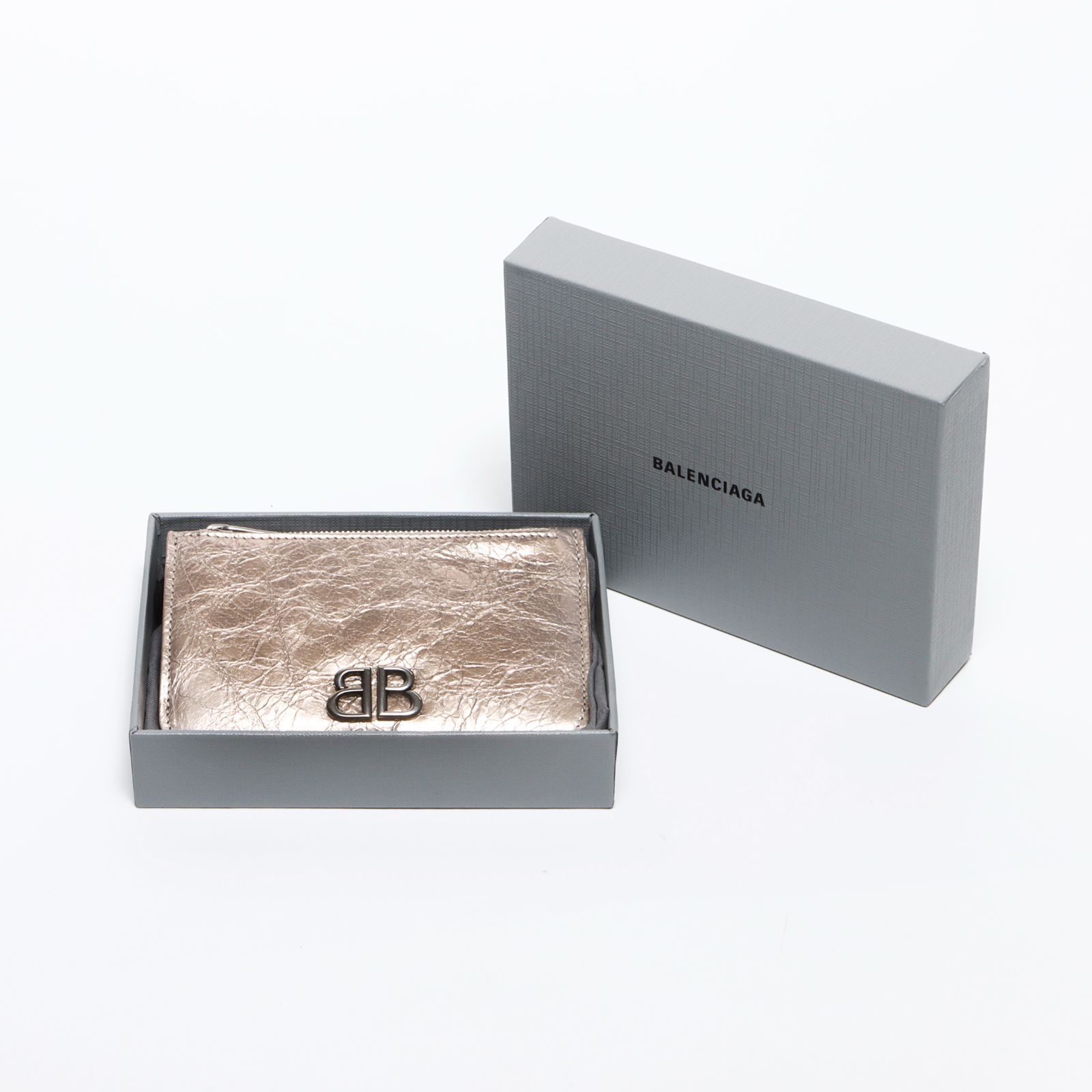 BALENCIAGA MONACO LONG コイン&カードホルダー レザー ベージュ