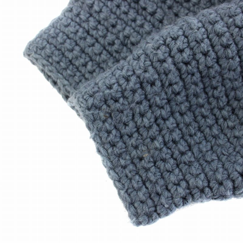 クラネ CLANE 22AW ワイドチェックハンドニット WIDE CHECK HAND KNIT セーター モックネック 長袖 1 青 ブルー 13106-2192 レディース クラネ CLANE 22AW ワイドチェックハンドニット WIDE CHECK HAND