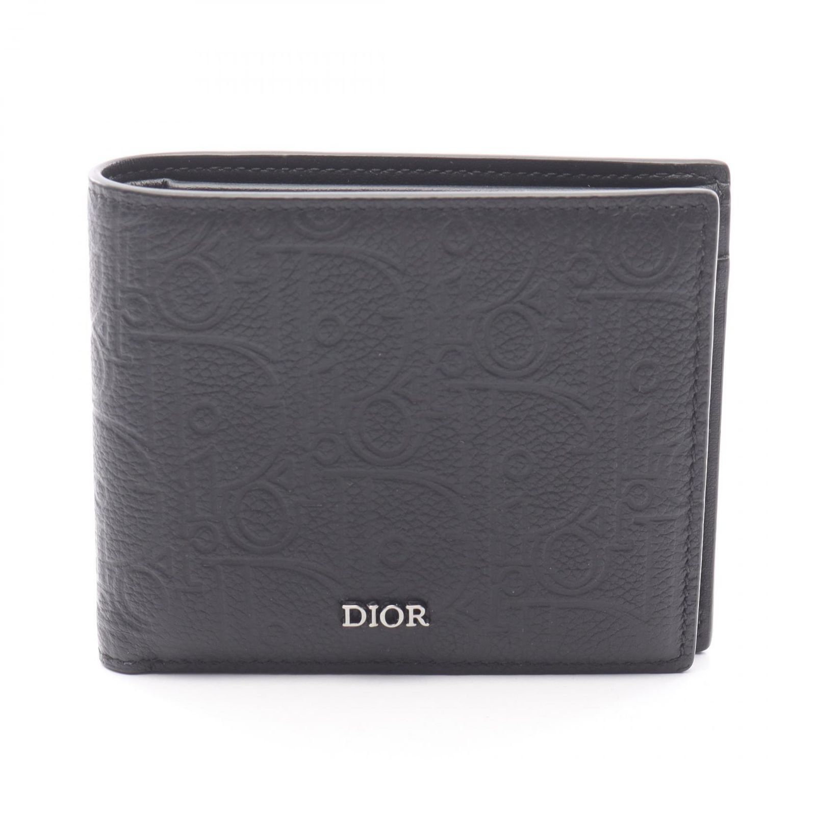 ディオール Dior 二つ折り財布 オブリークエンボスロゴ 2ESBC027FLG_H00N ブラック レザー ディオール グラビティ 二つ折り財布 メンズ Used A