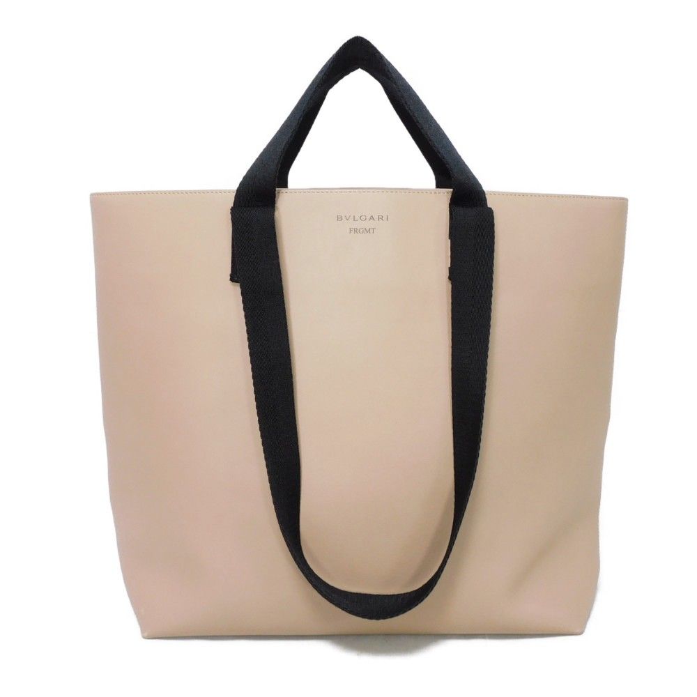 美品】BVLGARI ブルガリ スムースレザー トートバッグ ベージュ 美品】BVLGARI ブルガリ スムースレザー トートバッグ ベージュ