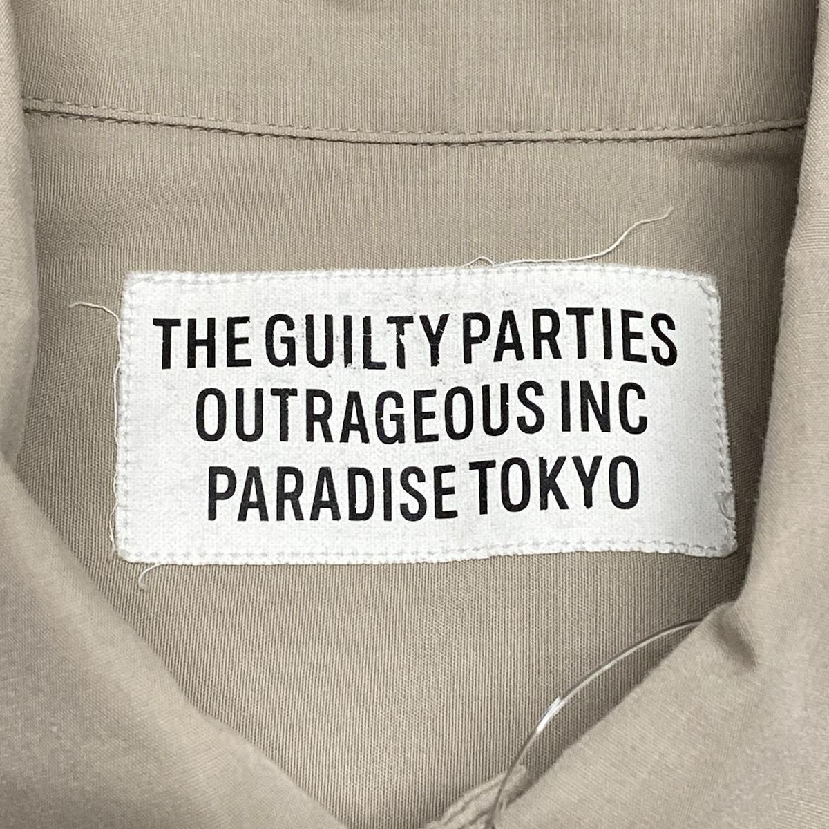 ワコマリア　GUILTY PARTIES 半袖シャツ M ベージュ WACKO MARIA THE GUILTY PARTIES OUTRAGEOUS INC(ワコマリア) 半袖