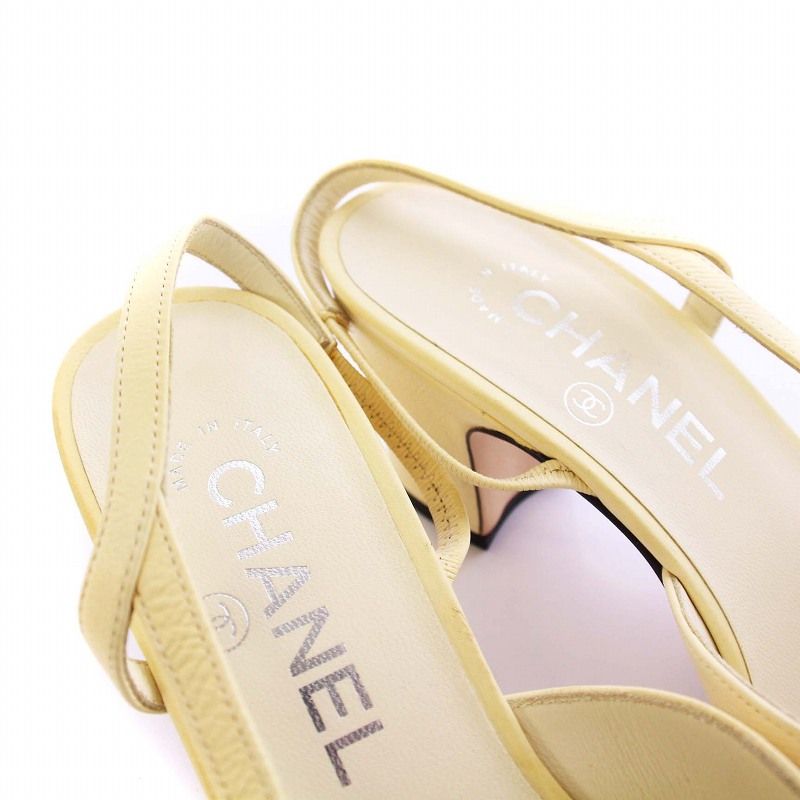 【CHANEL】さりげないCCマーク♪シャネルスリングバックシューズ シャネル CHANEL スリングバックサンダル ココマーク チャンキー