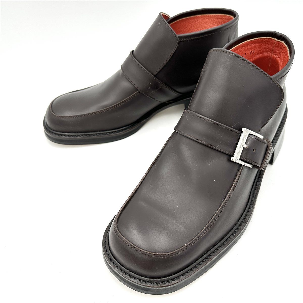 ABAHOUSE ハイカットローファー レザー スクエアトゥ ブラウン 1938T