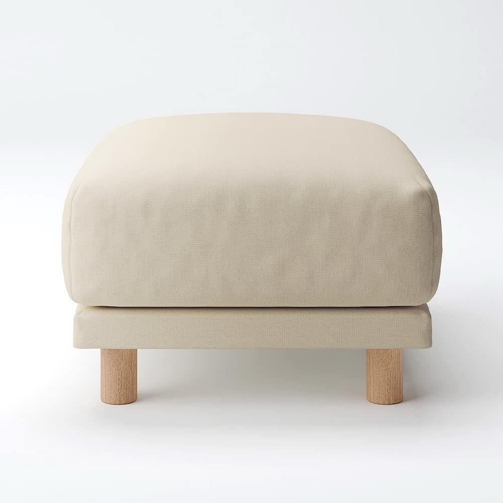 適切な 在庫処分 生成 綿麻バスケット織 ソファ本体 カバー オットマン ウレタン 無印 ポケットコイル用 82585032