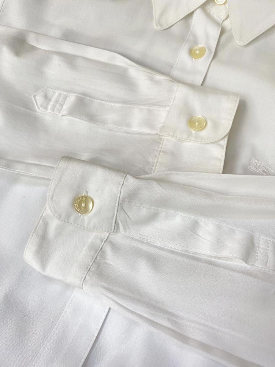 【美品】バーバリー白シャツ160A サイズ BURBERRY バーバリー 無地 長袖 シャツ size160A/白